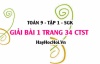Bài 1 trang 34 Toán 9 tập 1 Chân trời sáng tạo SGK